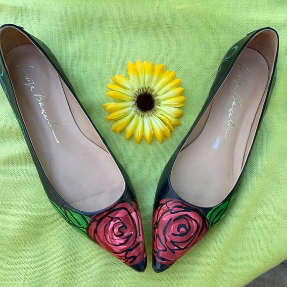 luiza barcelos Shoes - 🌺 Luiza Barcelos; Painted Lthr. Flats Wmn. Sz 9!